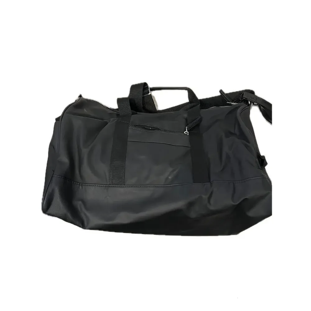 Polyester Faux Leather Black Duffel Bag 18